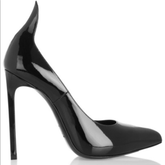 Saint Laurent Shoes - SAINT LAURENT Heel Tab Paris Pumps Patent Heels
